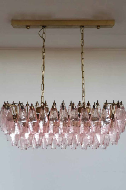 Art Poliedri Pink Glass Chandelier - view 3 | everlamps