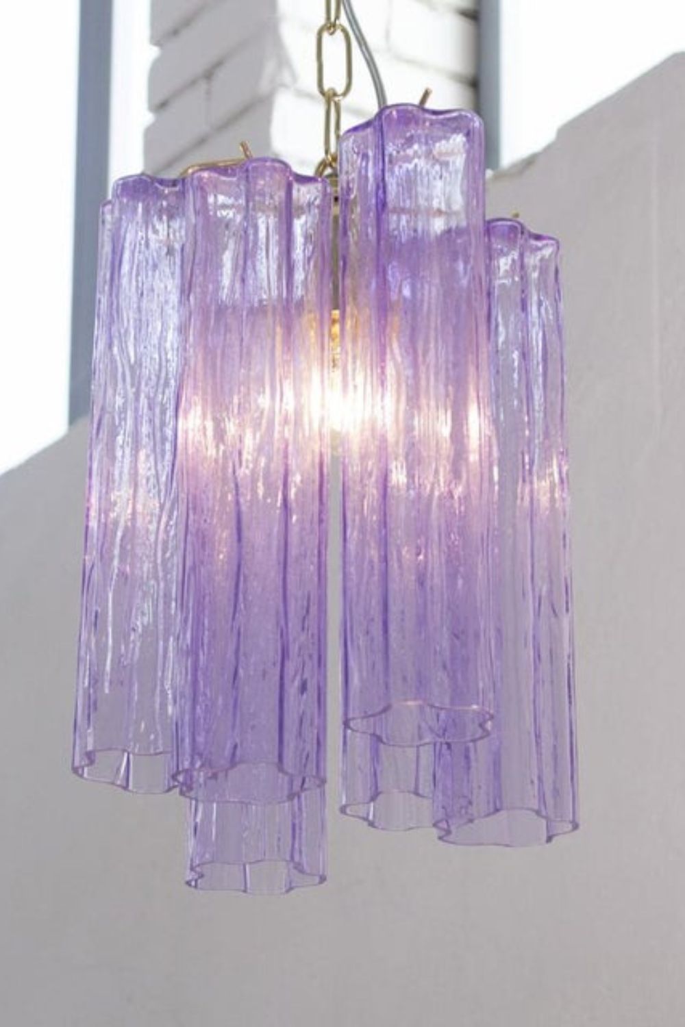 Italian Art Style Purple Tronchi Chandelier - view 5 | everlamps