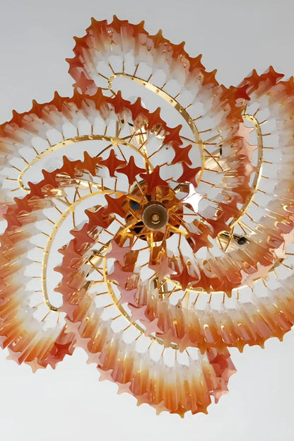 Shaded Amber Art Crystal Prism Chandelier - view 10 | everlamps