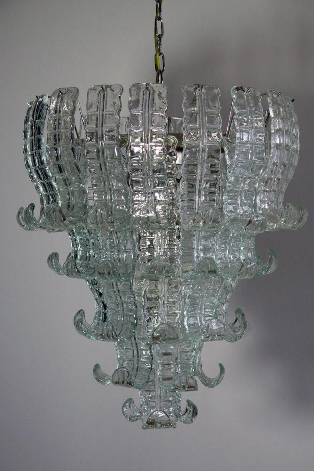 1970s Felci-Style Art Glass Tiered Chandelier - view 6 | everlamps