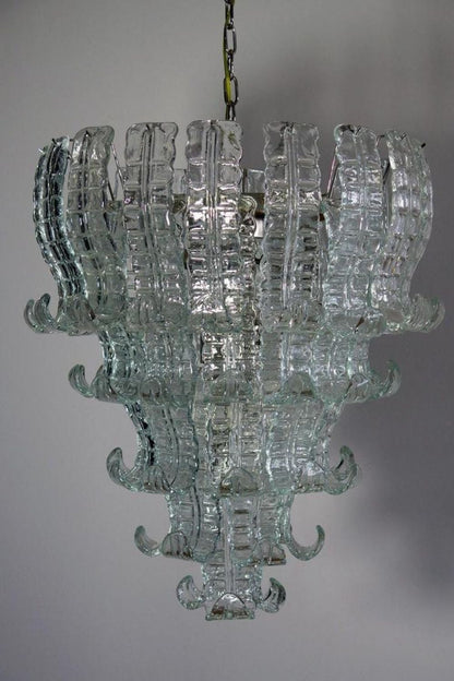 1970s Felci-Style Art Glass Tiered Chandelier - view 6 | everlamps