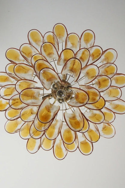Mazzega Amber Glass Petal Chandelier - view 14 | everlamps