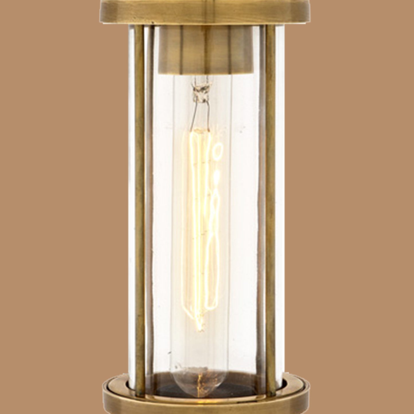 Vintage Brass Glass Wall Sconce