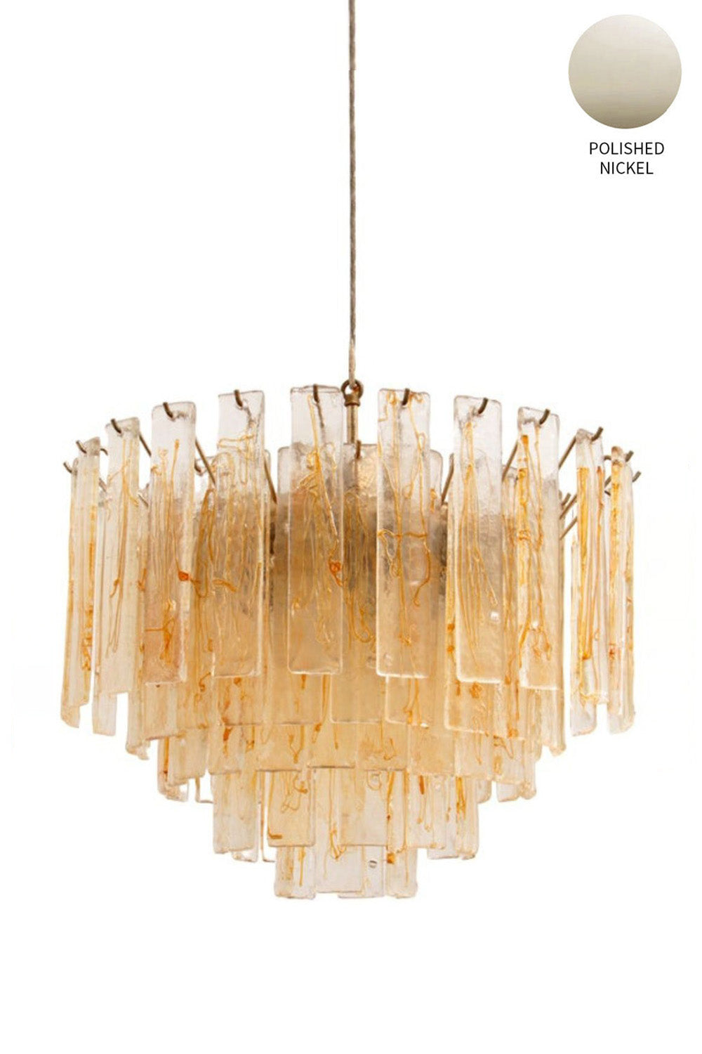 Amber Art Glass Tiered Chandelier - view 19 | everlamps