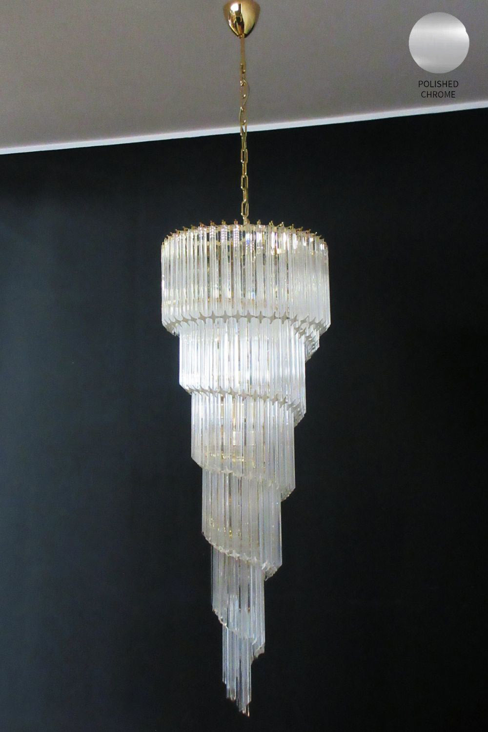 Art Style Spiral Glass Chandelier - view 14 | everlamps