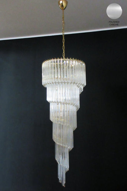 Art Style Spiral Glass Chandelier - view 14 | everlamps