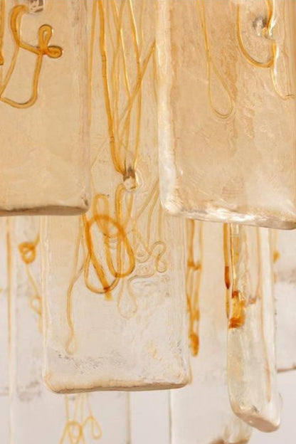 Amber Art Glass Tiered Chandelier - view 13 | everlamps