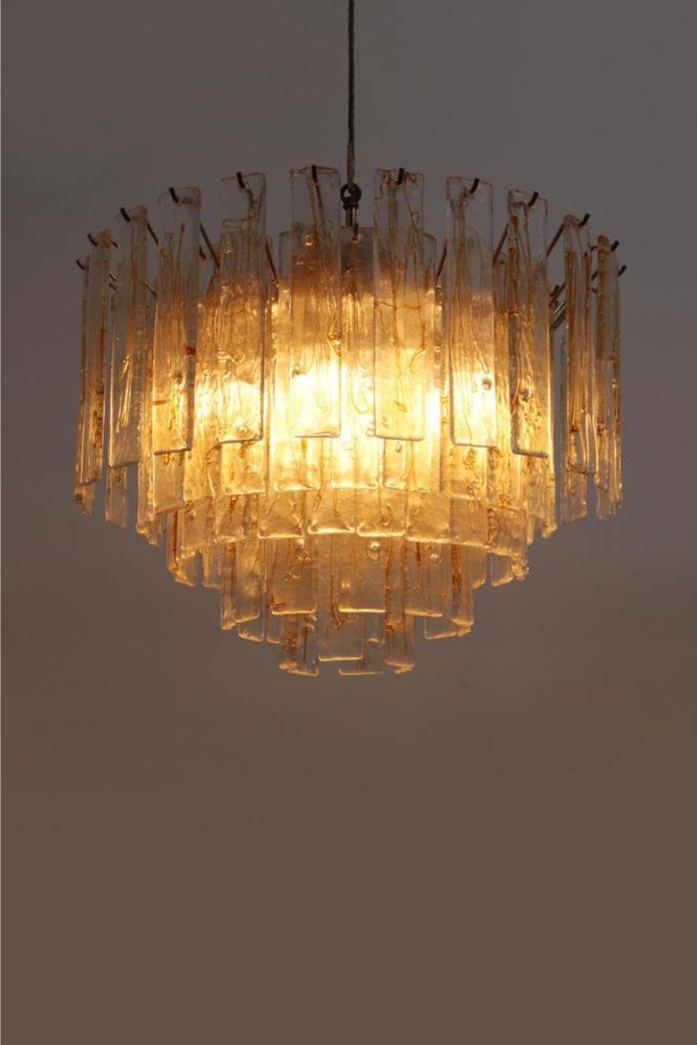 Amber Art Glass Tiered Chandelier - view 2 | everlamps