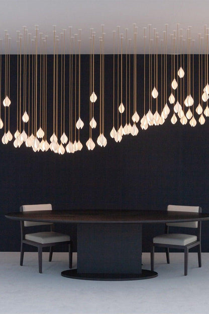 Gold Stem Ceramic Flower Chandelier - view 16 | everlamps