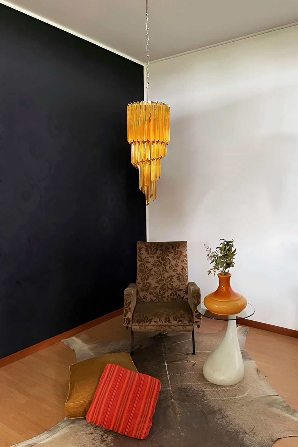 Amber Murano Glass Prism Spiral Chandelier - view 4 | everlamps
