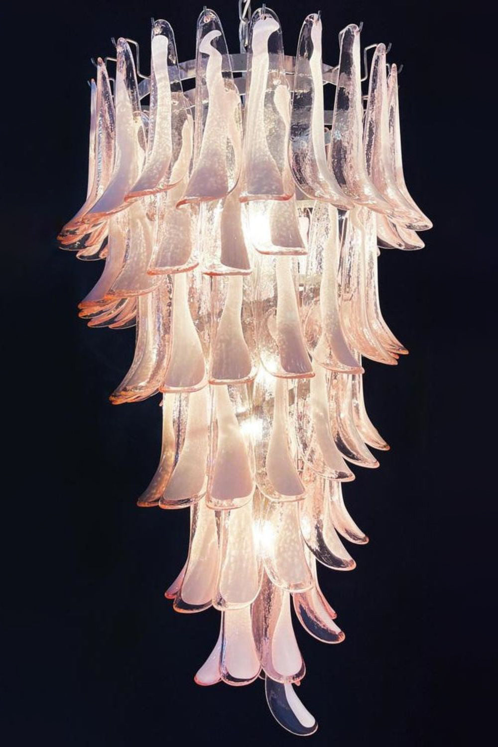 Italian Vintage Pink Spiral Art Chandelier - view 3 | everlamps