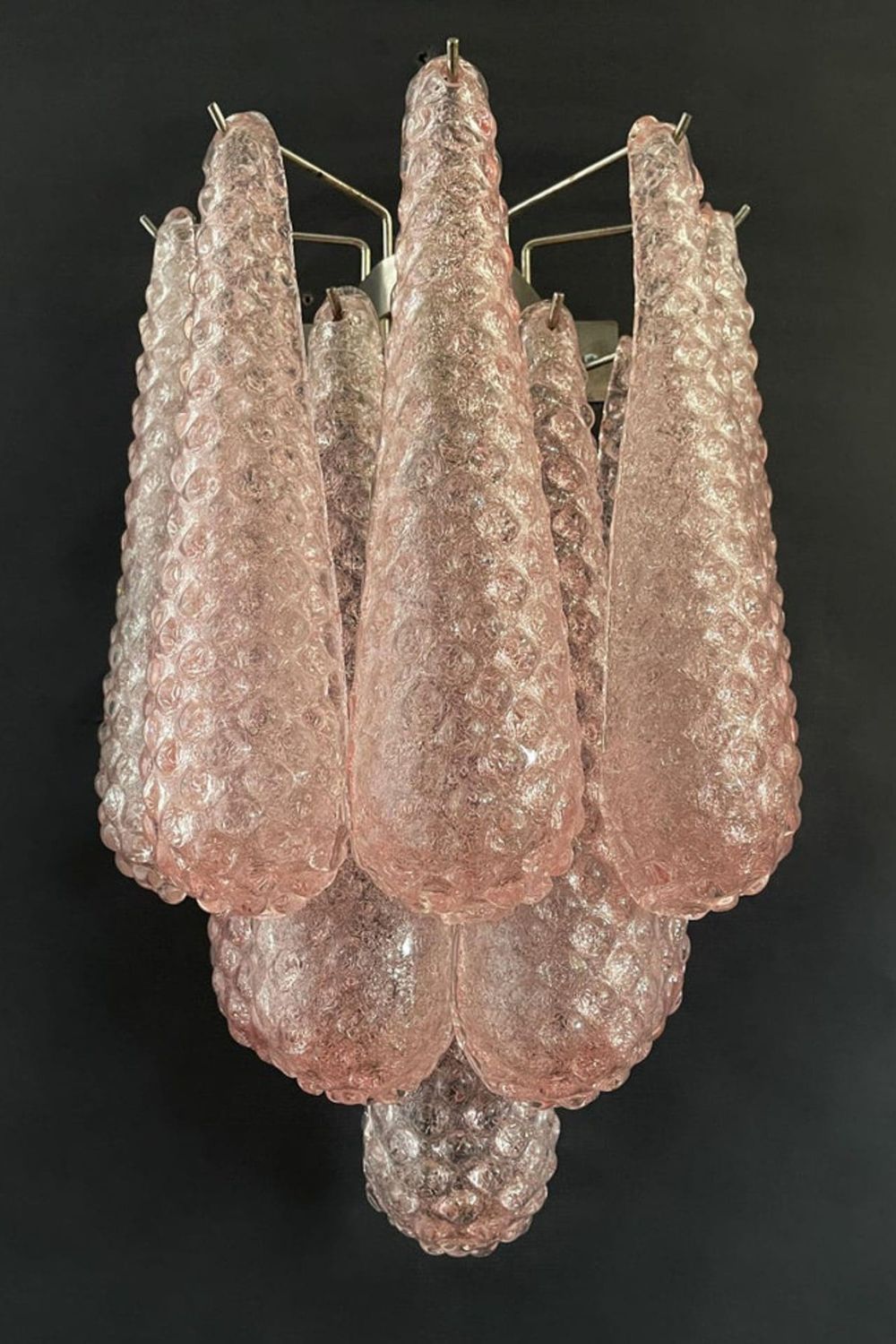 1970s Pink Art Glass Petal Wall Lamp - view 5 | everlamps