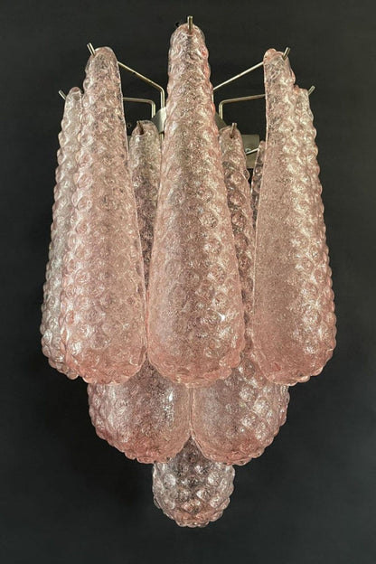 1970s Pink Art Glass Petal Wall Lamp - view 5 | everlamps