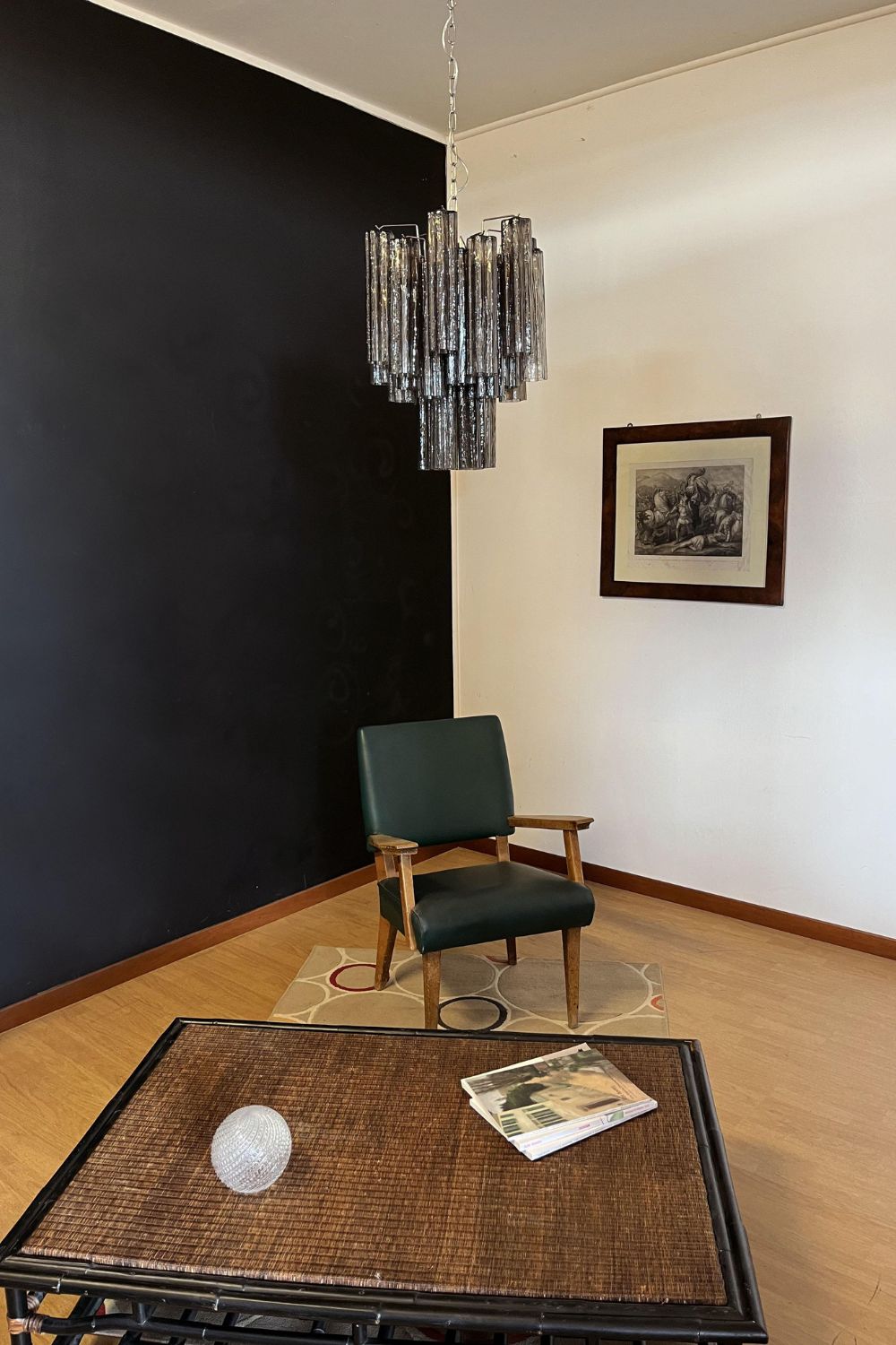 Vintage Smoked Glass Tube Chandelier - view 3 | everlamps