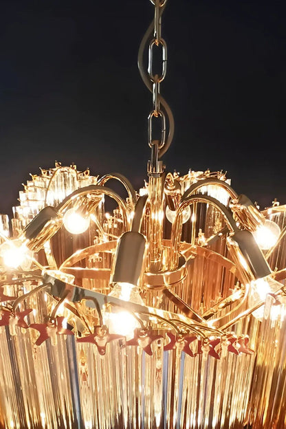 Shaded Amber Art Crystal Prism Chandelier - view 14 | everlamps