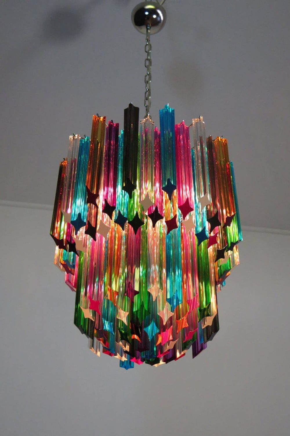 Quadridri Multicolor Prism Chandelier - view 4 | everlamps