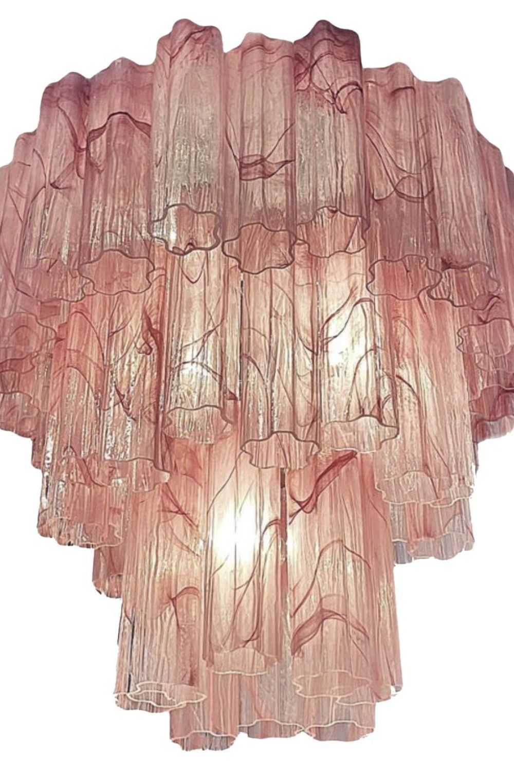 Ruby Glow Art Three-Tier Glass Chandelier - view 14 | everlamps