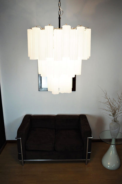 Three-tier Art frosted white glass chandelier - view 5 | everlamps