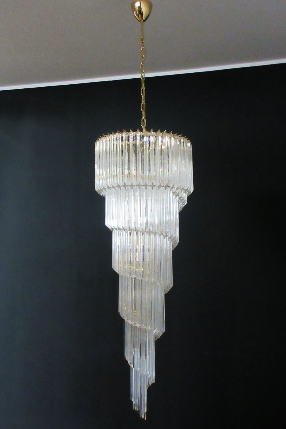 Art Style Spiral Glass Chandelier - view 7 | everlamps
