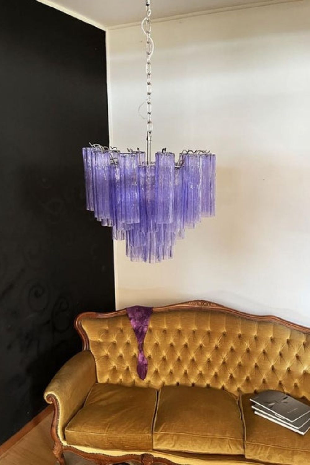 Amethyst Art Glass Pendant Chandelier - view 6 | everlamps