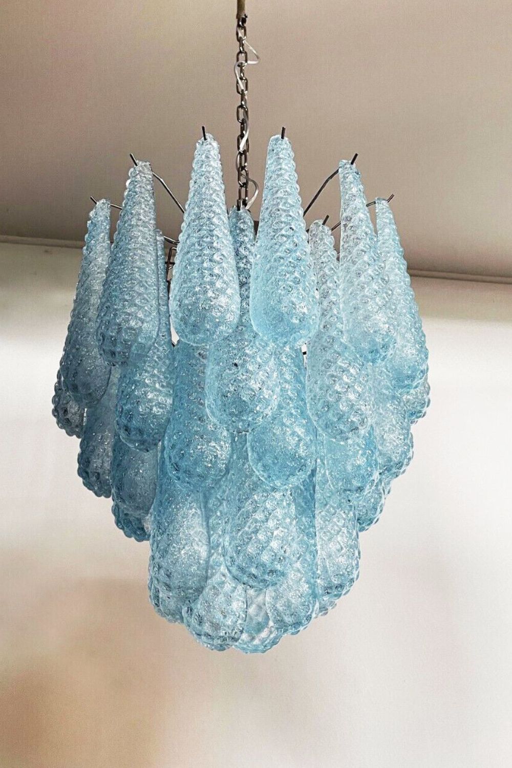 Vintage Italian Blue Art Teardrop Chandelier - view 9 | everlamps