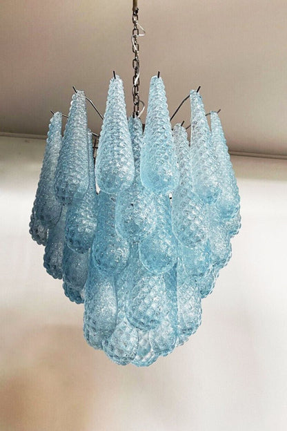 Vintage Italian Blue Art Teardrop Chandelier - view 9 | everlamps