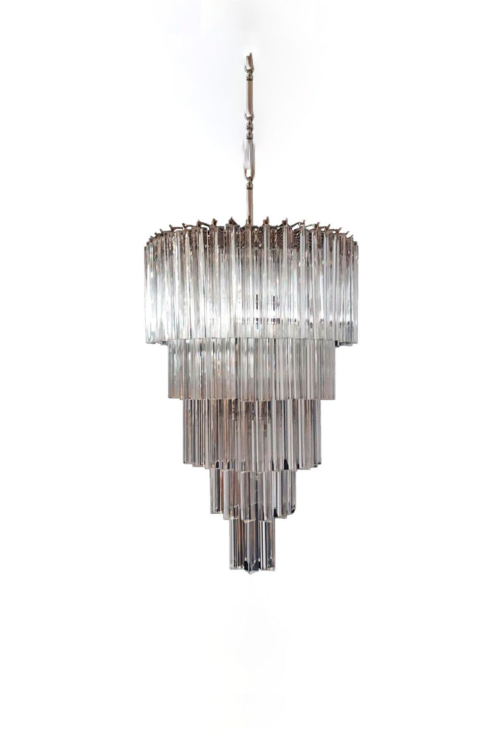 Transparent Art Glass Prism Tiered Chandelier | everlamps
