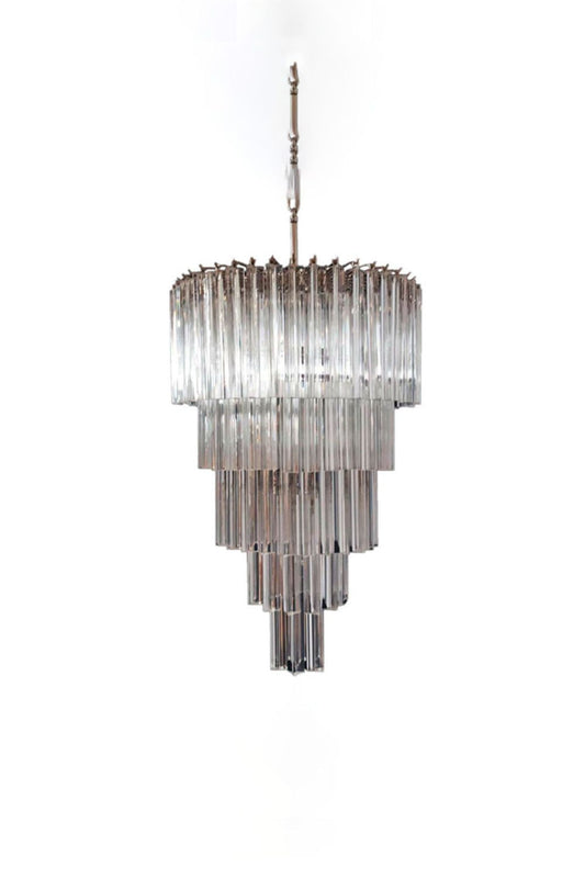 Transparent Art Glass Prism Tiered Chandelier | everlamps