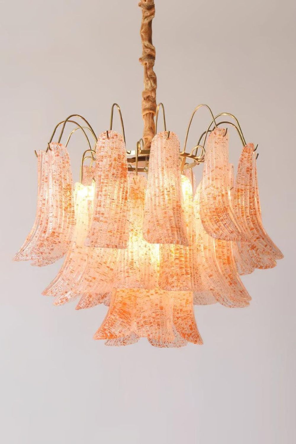 Mazzega Art Petal Stained Glass Chandelier - view 3 | everlamps