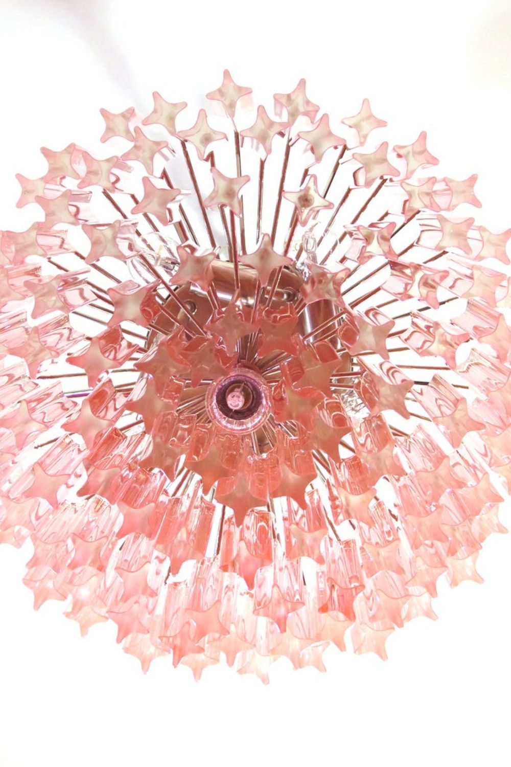 Venetian Pink Crystal Tube Art Chandelier - view 10 | everlamps
