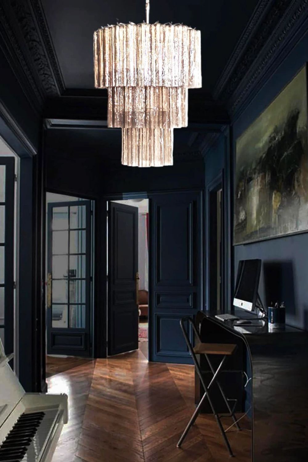 Art Smoked Glass Tube Chandelier - view 4 | everlamps
