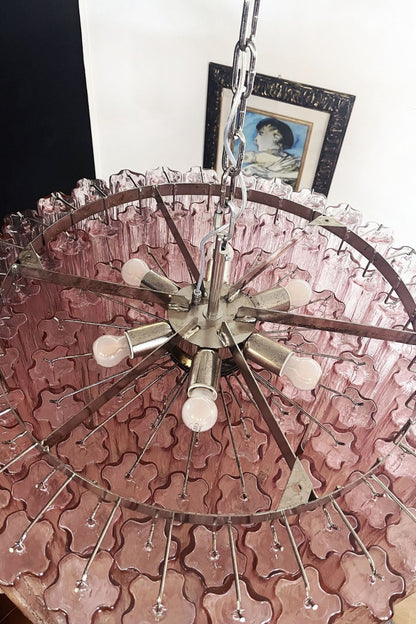 Pink Art Glass Tube Chandelier - view 8 | everlamps