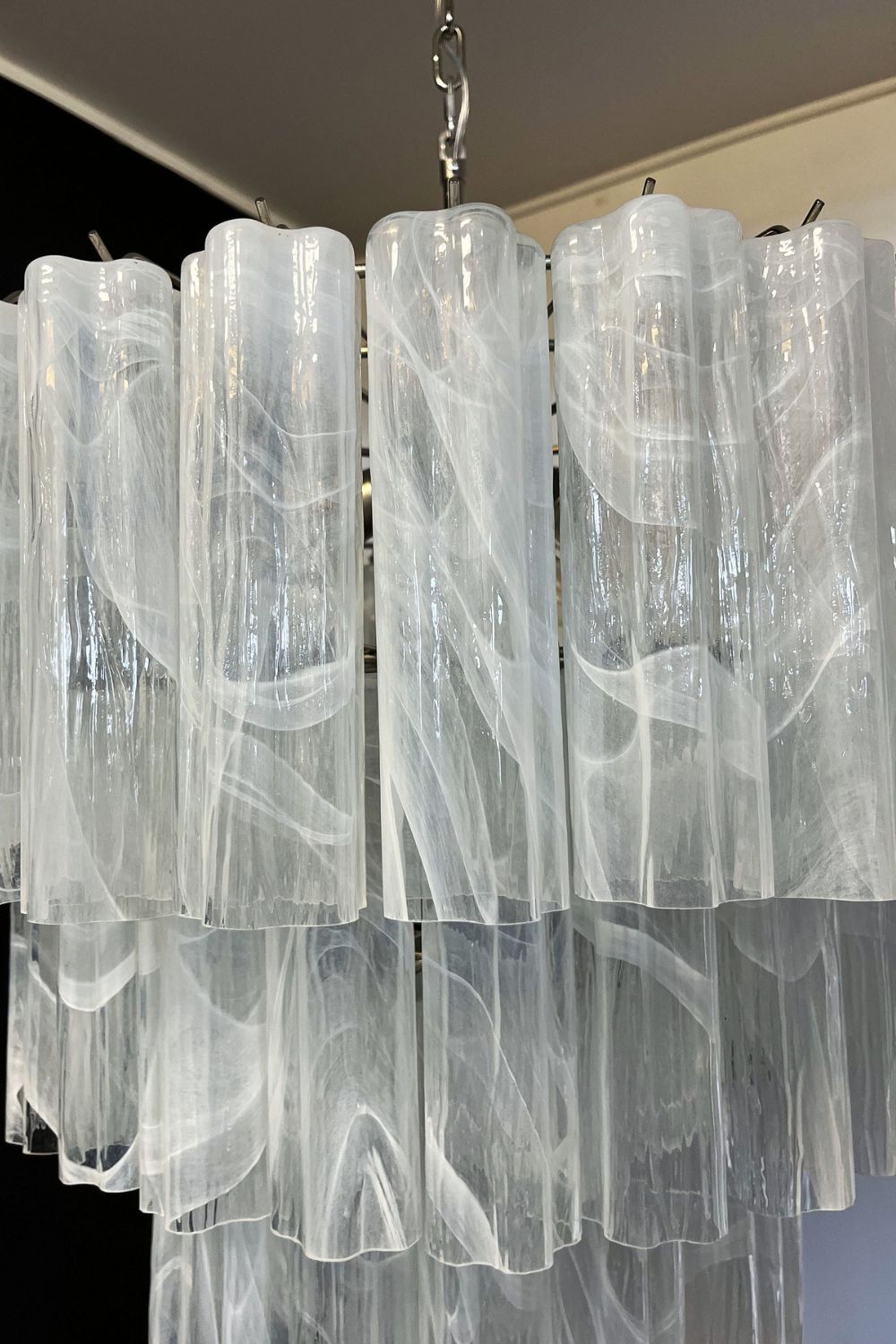 Art White Glass Tube Chandelier – 78 Pieces - view 13 | everlamps