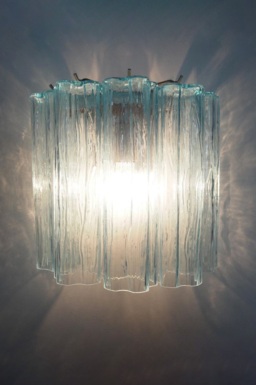 Blue Art Glass Tube Wall lamp - view 4 | everlamps