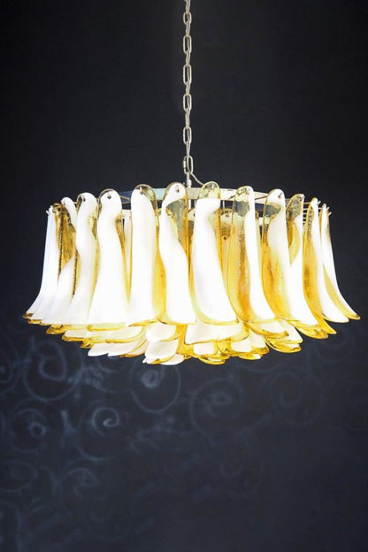 Amber Art Glass Petal Chandelier - view 7 | everlamps