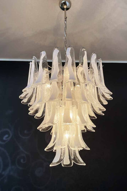 Clear Art Glass Petal Chandelier - view 3 | everlamps