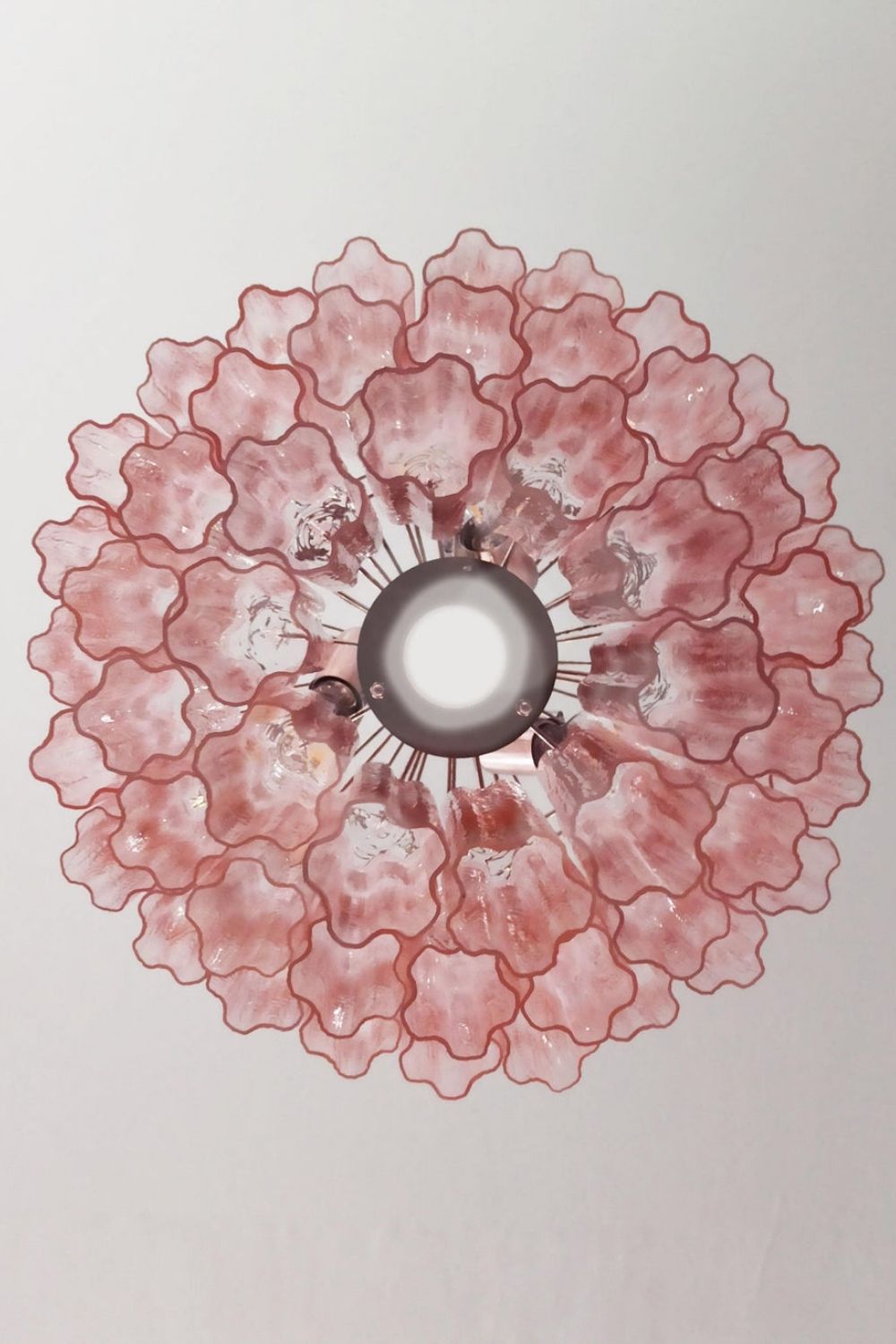 Art light pink glass tube chandelier - view 14 | everlamps