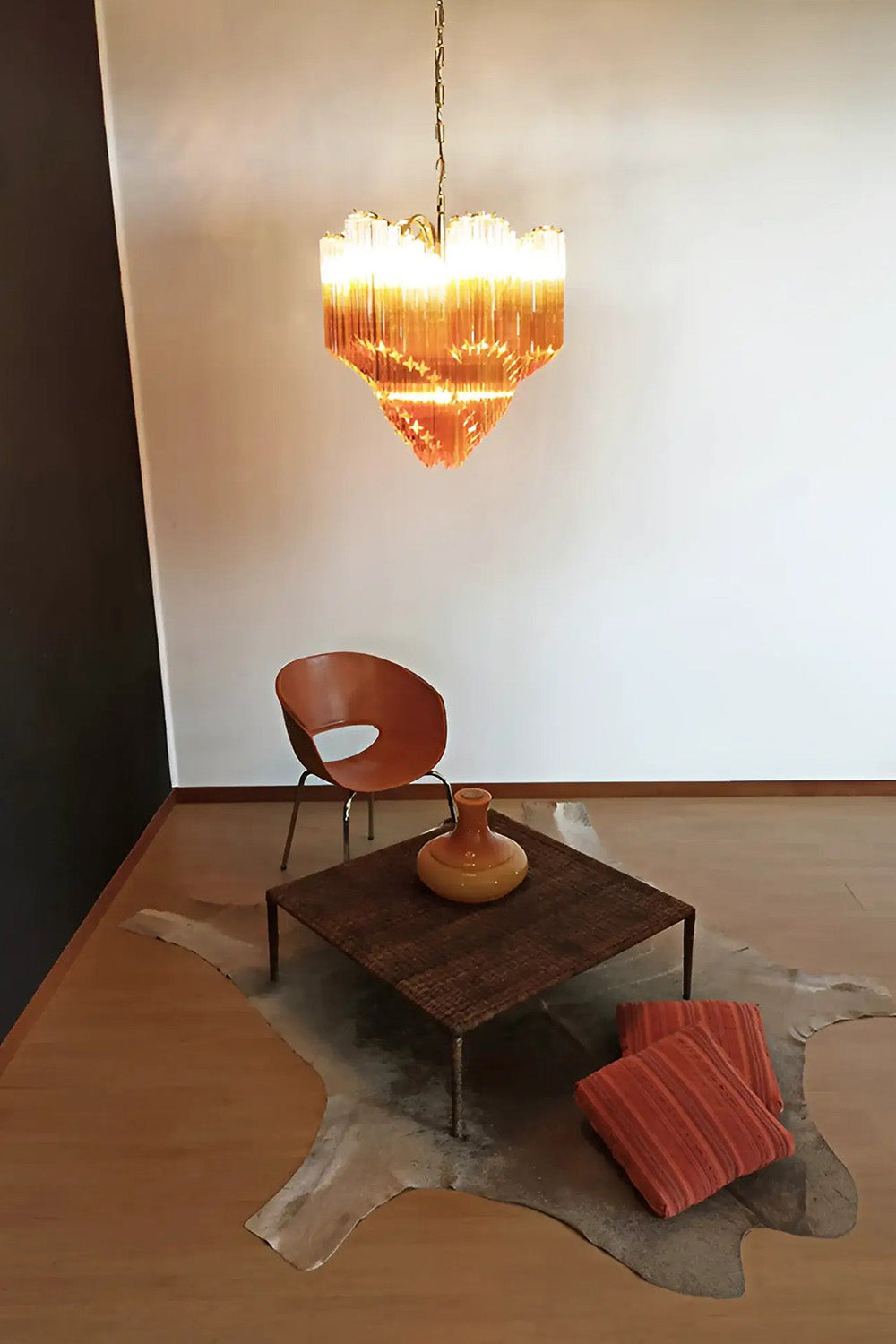 Shaded Amber Art Crystal Prism Chandelier - view 16 | everlamps
