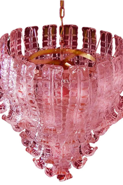 Art pink glass Felci chandelier - view 10 | everlamps