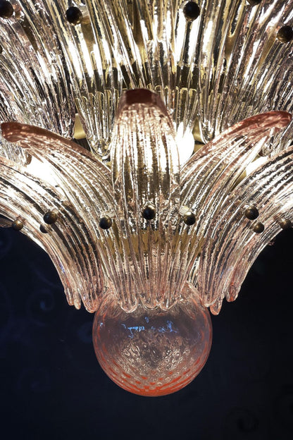 Art Four-tier pink glass palm leaf chandelier - view 13 | everlamps