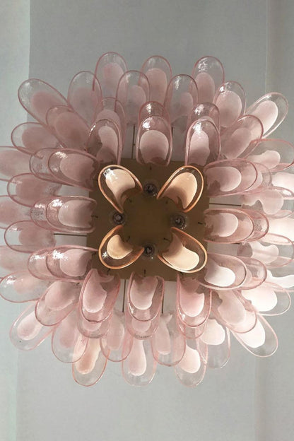 1990s Italian Art Pink Flower Chandelier - view 7 | everlamps