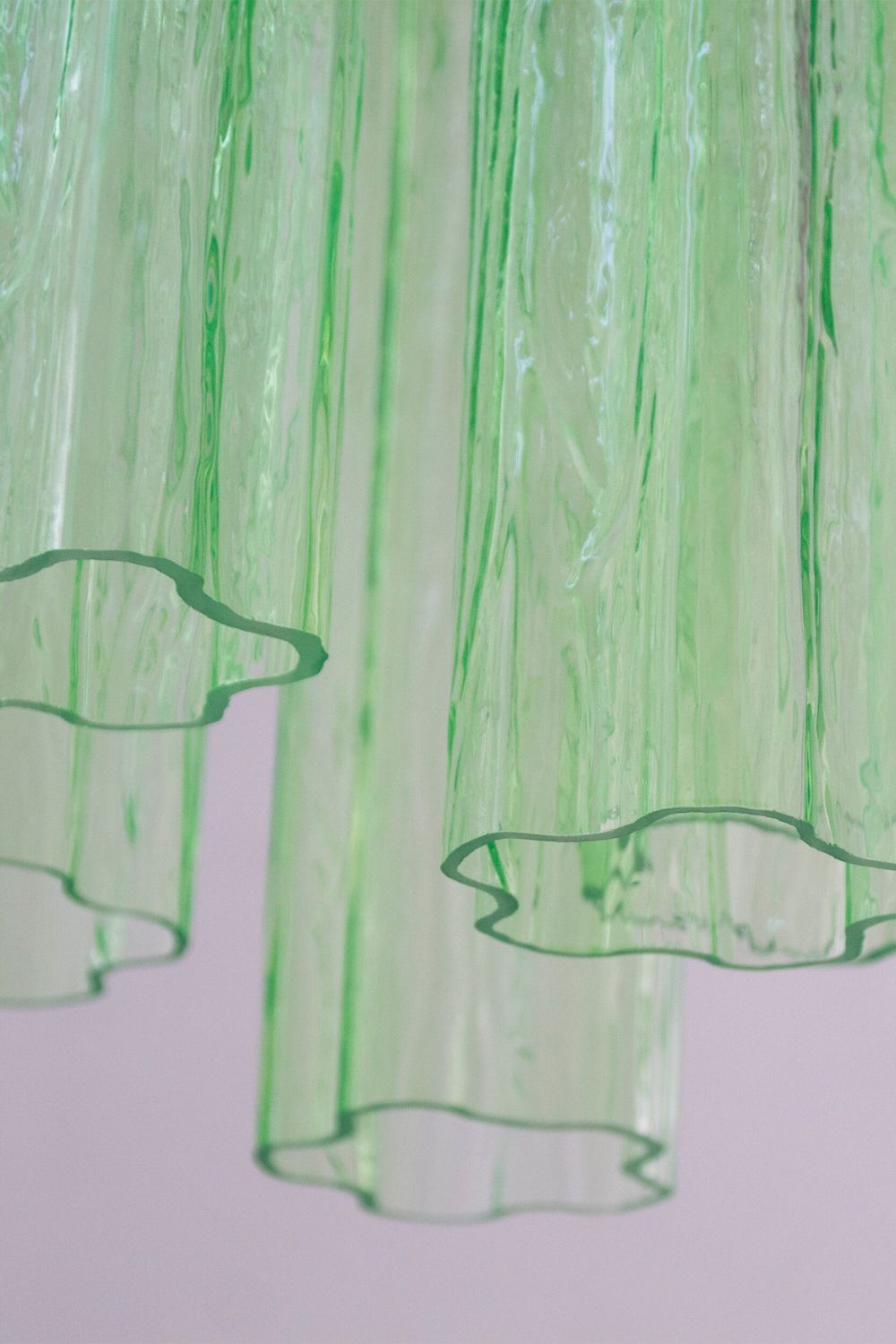 Italian Green Glass Tube Chandelier - view 10 | everlamps