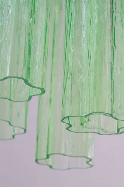Italian Green Glass Tube Chandelier - view 10 | everlamps