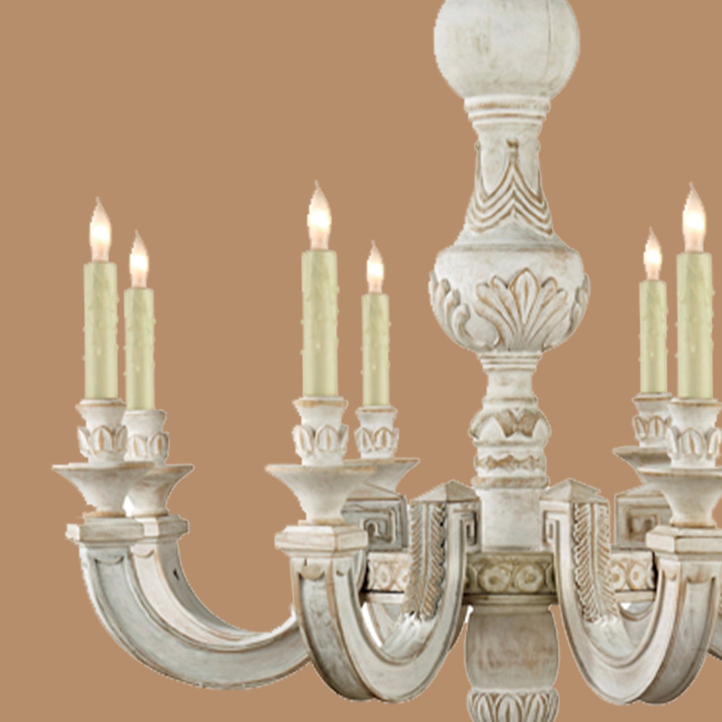 Vintage Distressed Wood Chandelier