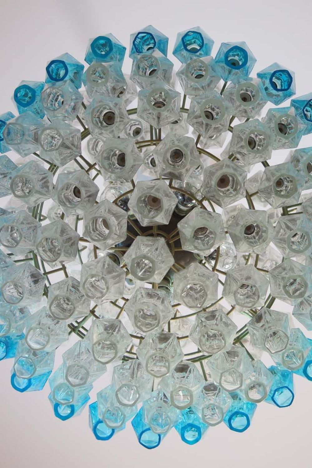 Blue and clear Art glass spherical chandelier - view 9 | everlamps