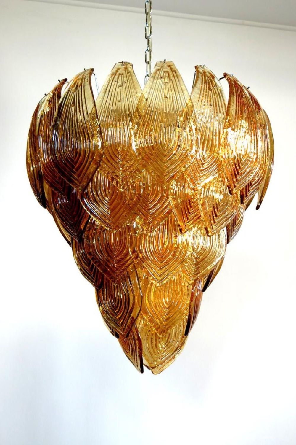 Art Style Amber Felci Glass Chandelier - view 7 | everlamps