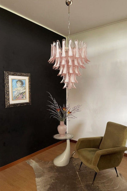 Art Blush Pink Glass Petal Chandelier - view 4 | everlamps