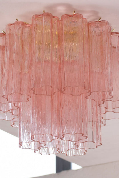 Vintage Pink Murano Tronchi Glass Ceiling Light - view 6 | everlamps