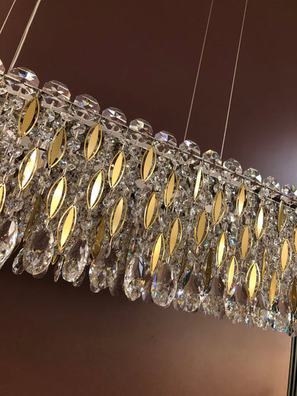 Light Luxury Crystal Beads Drum Collection Flush Mounted/Rectangle/Round Chandelier