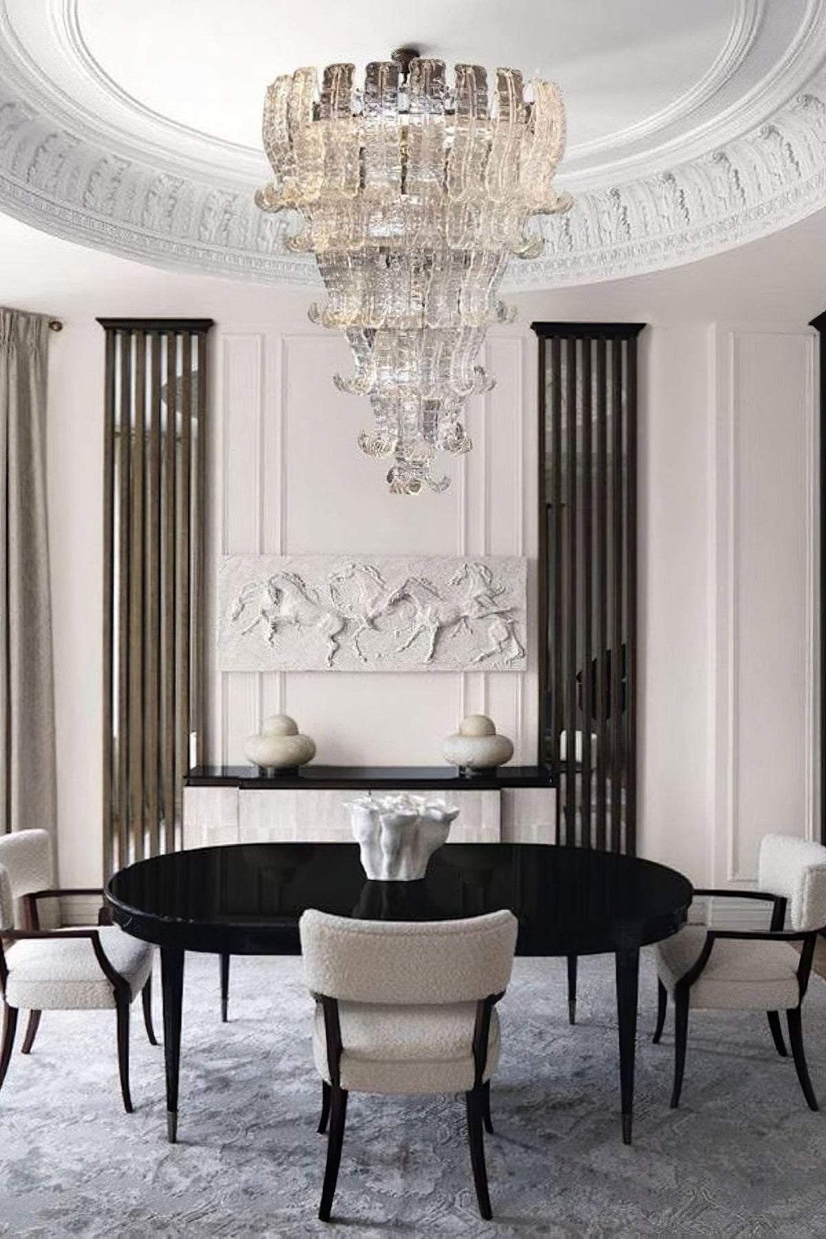 Grand Art Felci Leaf Glass Chandelier - view 4 | everlamps